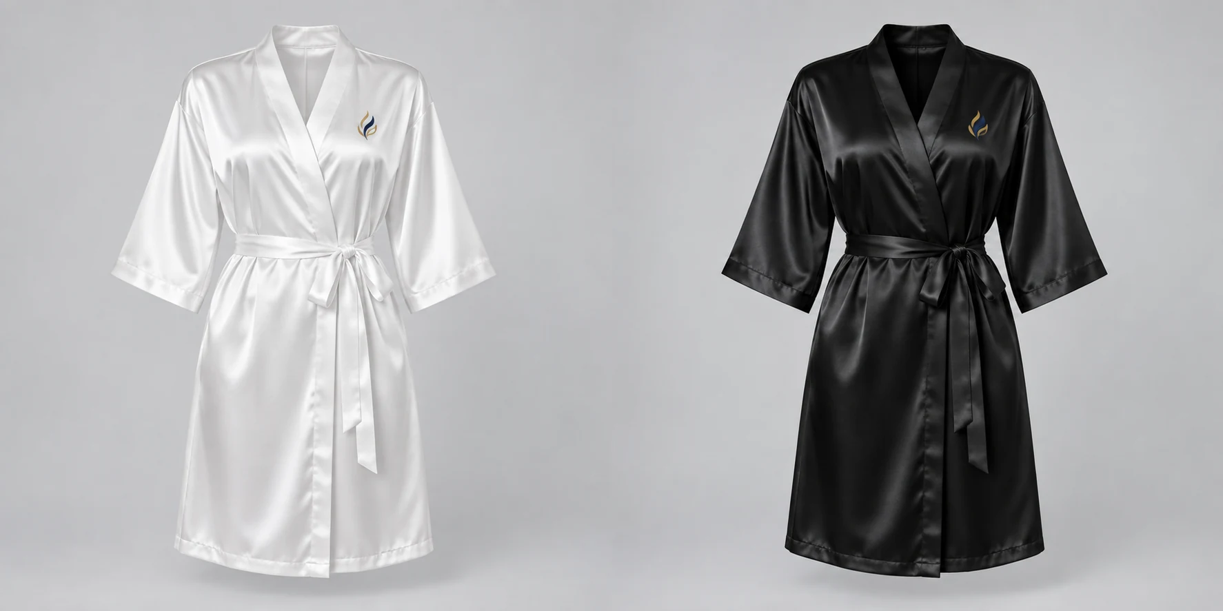 Satin robe for salon and spa appointments