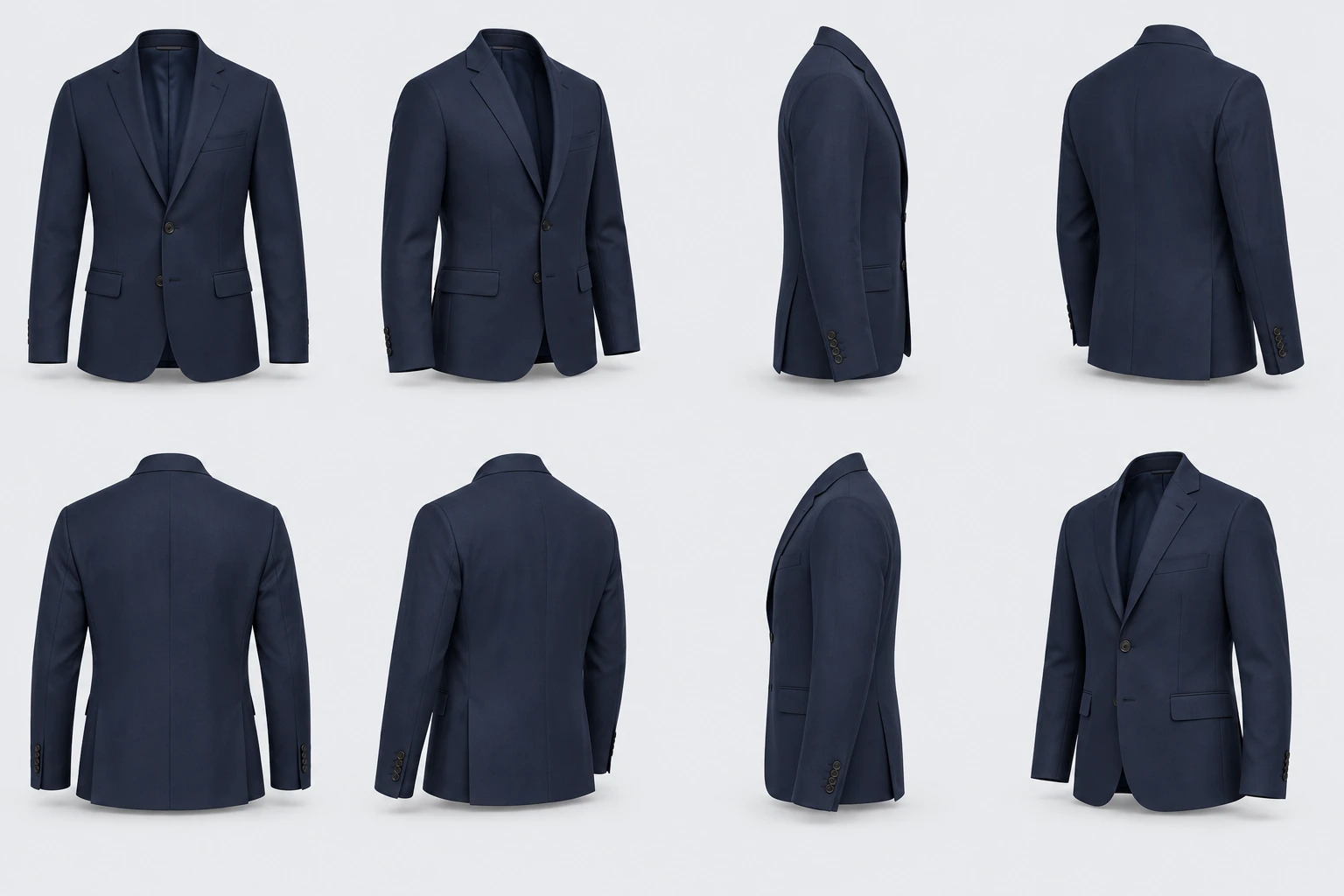 Corporate Blazer in Navy Blue, front studio garment view